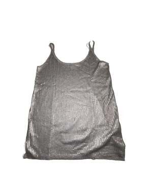 Vince Silver Sequin Sleeveless Tank Top